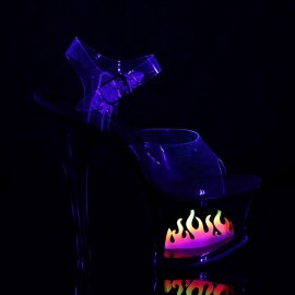 Pleaser Sandalia de Tacón MOON-708FLM Negro Transparente EU-37 / US-7