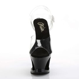 Pleaser Sandalia de Tacón MOON-708HRS Negro Rojo...