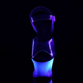 Pleaser Sandalia de Tacón MOON-708MER Azul Multi...