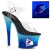 Pleaser Sandalia de Tacón MOON-708MER Azul Multi Purpurina EU-35 / US-5