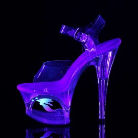 Pleaser Sandalia de Tacón MOON-708MER Plata Transparente EU-35 / US-5