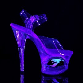 Pleaser Sandalia de Tacón MOON-708MER Plata Transparente EU-35 / US-5
