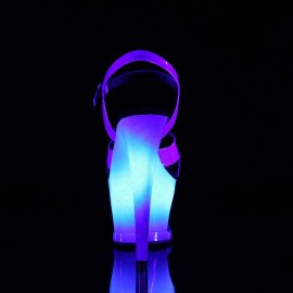 Pleaser Sandalia de Tacón MOON-711MER Azul Multi Purpurina EU-35 / US-5
