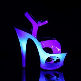 Pleaser Sandalia de Tacón MOON-711MER Azul Multi Purpurina EU-35 / US-5