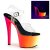 Pleaser Sandalia de Tacón RAINBOW-308UV Transparente Neón-Azul EU-35 / US-5