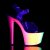 Pleaser Sandalia de Tacón RAINBOW-308UV Transparente Neón-Azul EU-35 / US-5