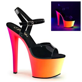 Pleaser Sandalia de Tacón RAINBOW-309UV Negro...