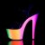 Pleaser Sandalia de Tacón RAINBOW-309UV Negro Charol Multicolor-Neón EU-37 / US-7