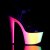 Pleaser Sandalia de Tacón RAINBOW-309UV Negro Charol Multicolor-Neón EU-37 / US-7