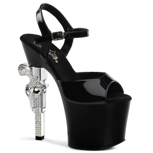 Pleaser Sandalia de Tacón REVOLVER-709 Negro EU-35 / US-5
