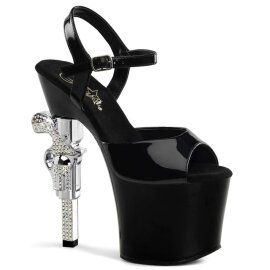 Pleaser Sandalia de Tacón REVOLVER-709 Negro EU-35...