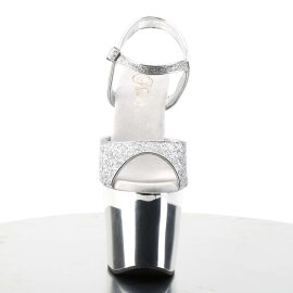 Pleaser Sandalia de Tacón REVOLVER-709G Plata...