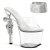Pleaser Zapato Abierto REVOLVER-712 Plata Transparente EU-35 / US-5