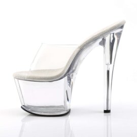 Pleaser Zapato Abierto SKY-301 Plata Transparente EU-35 / US-5