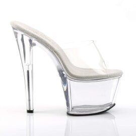 Pleaser Zapato Abierto SKY-301 Plata Transparente EU-35 / US-5