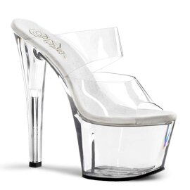 Pleaser Zapato Abierto SKY-302 Plata Transparente EU-37 / US-7