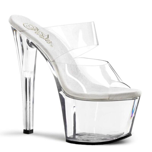 Pleaser Zapato Abierto SKY-302 Plata Transparente EU-38 / US-8
