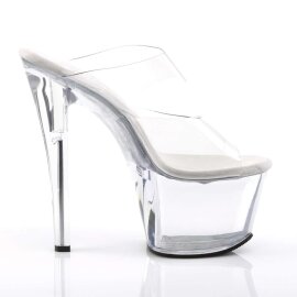 Pleaser Zapato Abierto SKY-302 Plata Transparente EU-38 / US-8