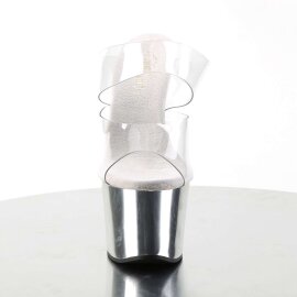 Pleaser Zapato Abierto SKY-302 Plata Transparente...
