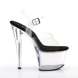 Pleaser Sandalia de Tacón SKY-308 Negro Transparente EU-35 / US-5