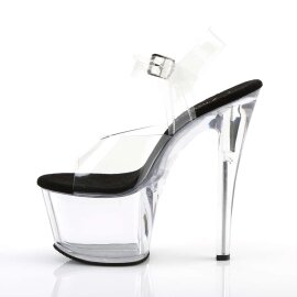 Pleaser Sandalia de Tacón SKY-308 Negro Transparente EU-37 / US-7