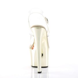 Pleaser Sandalia de Tacón SKY-308 Transparente Dorado Metalizado EU-35 / US-5