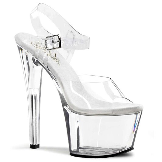 Pleaser Sandalia de Tacón SKY-308 Plata Transparente EU-37 / US-7