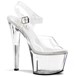 Pleaser Sandalia de Tacón SKY-308 Plata Transparente EU-37 / US-7