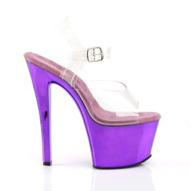 Pleaser Sandalia de Tacón SKY-308 Transparente Lila Metalizado EU-36 / US-6