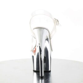 Pleaser Sandalia de Tacón SKY-308 Plata Transparente Metalizado EU-42 / US-12