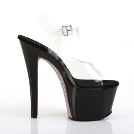 Pleaser Sandalia de Tacón SKY-308CRS Negro Transparente EU-35 / US-5