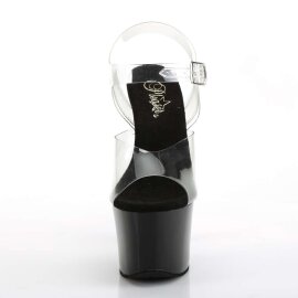 Pleaser Sandalia de Tacón SKY-308CRS Negro Transparente EU-37 / US-7