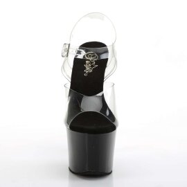 Pleaser Sandalia de Tacón SKY-308CRS Negro Transparente EU-37 / US-7