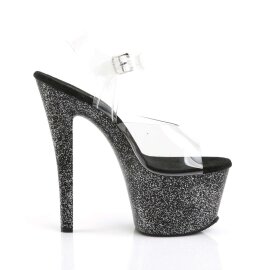 Pleaser Sandalia de Tacón SKY-308MG Negro Transparente EU-37 / US-7