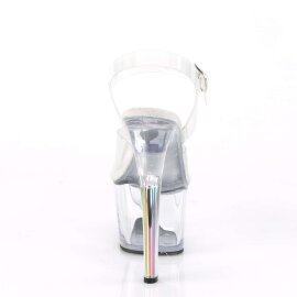 Pleaser Sandalia de Tacón SKY-308N-RBH Transparente Holograma EU-37 / US-7