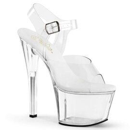 Pleaser Sandalia de Tacón SKY-308VL Plata...