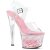 Pleaser Sandalia de Tacón SKY-308WHG Transparente Rosa Claro Multi Purpurina EU-37 / US-7
