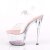 Pleaser Sandalia de Tacón SKY-308WHG Transparente Rosa Claro Multi Purpurina EU-37 / US-7