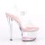Pleaser Sandalia de Tacón SKY-308WHG Transparente Rosa Claro Multi Purpurina EU-37 / US-7