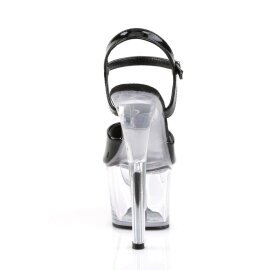 Pleaser Sandalia de Tacón SKY-309 Negro Transparente EU-37 / US-7