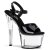 Pleaser Sandalia de Tacón SKY-309 Negro Transparente EU-37 / US-7