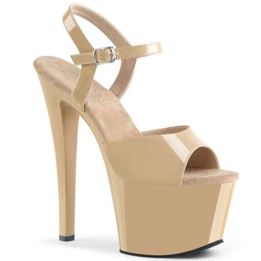 Pleaser Sandalia de Tacón SKY-309 Crema Charol EU-37 / US-7