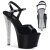 Pleaser Sandalia de Tacón SKY-309CHRS Negro Plata Metalizado EU-40 / US-10