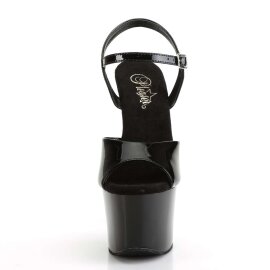 Pleaser Sandalia de Tacón SKY-309CHRS Negro Plata...