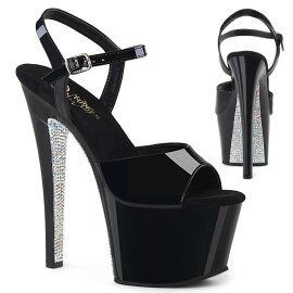 Pleaser Sandalia de Tacón SKY-309CRS Negro Plata...