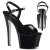 Pleaser Sandalia de Tacón SKY-309CRS Negro Plata Metalizado EU-35 / US-5
