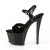 Pleaser Sandalia de Tacón SKY-309CRS Negro Plata Metalizado EU-37 / US-7
