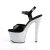 Pleaser Sandalia de Tacón SKY-309LG Negro Charol Plata Multi Purpurina EU-41 / US-11