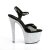 Pleaser Sandalia de Tacón SKY-309LG Negro Charol Plata Multi Purpurina EU-41 / US-11