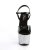 Pleaser Sandalia de Tacón SKY-309LG Negro Charol Plata Multi Purpurina EU-37 / US-7